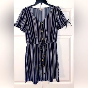 Black and White Striped Mini Dress